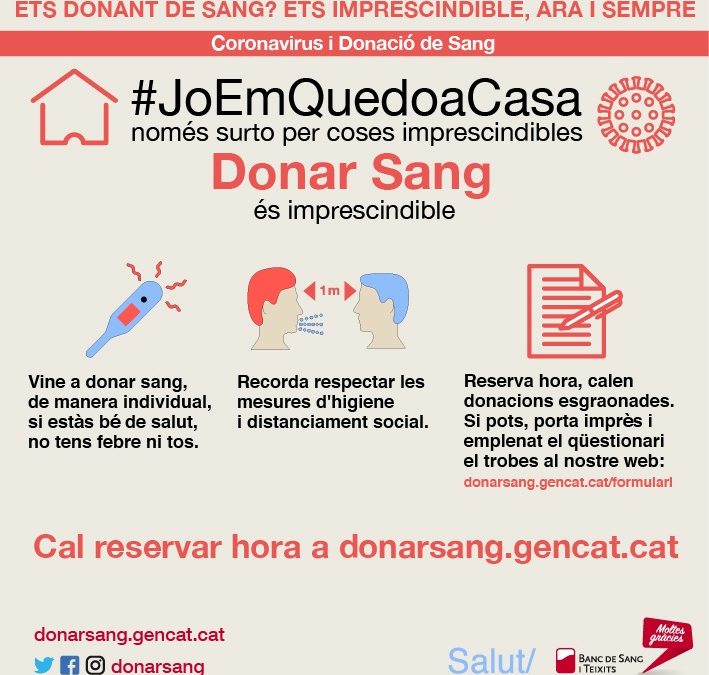 DONACIÓ DE SANG (amb cita prèvia)